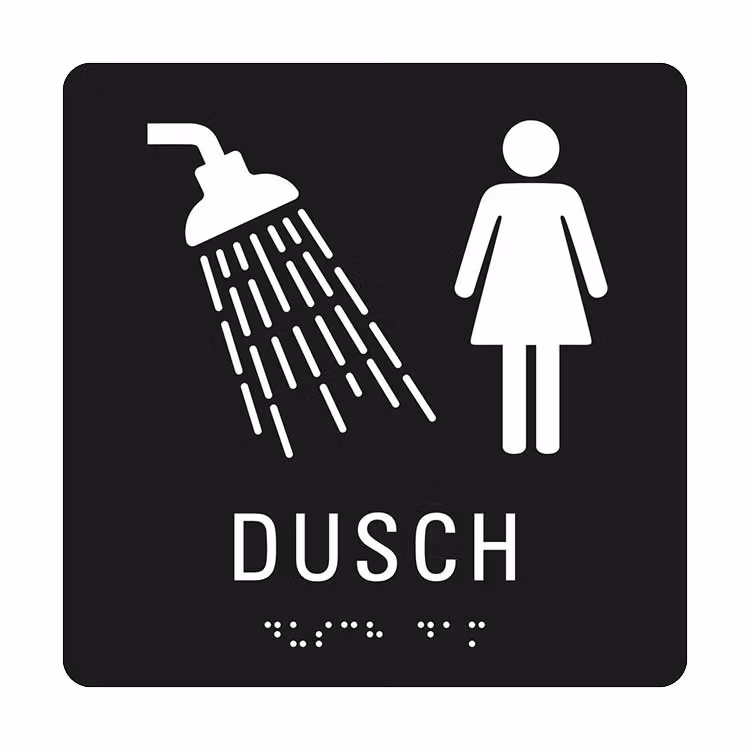 Taktil Skylt Dusch Dam