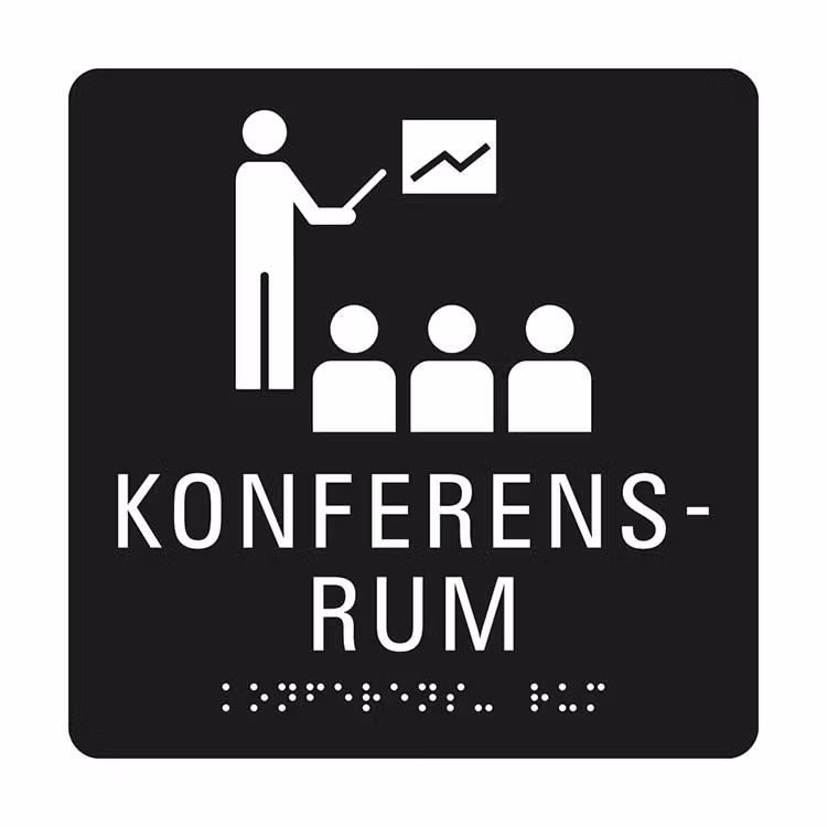 Taktil skylt konferensrum
