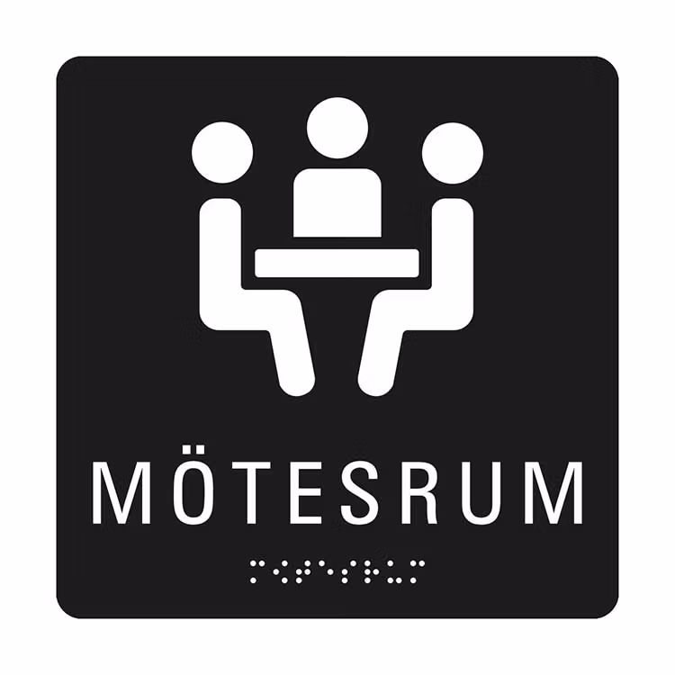 Taktil skylt mötesrum