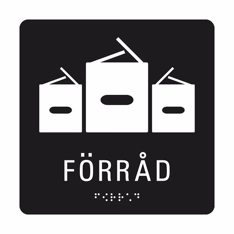 Taktil skylt förråd