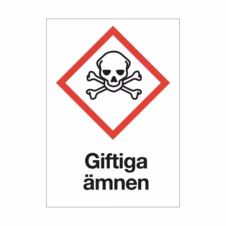 Varningsskylt Giftiga ämnen plast