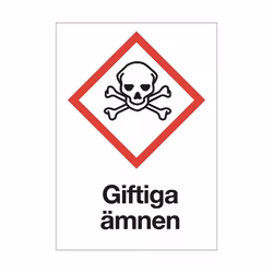 Varningsskylt Giftiga ämnen plast