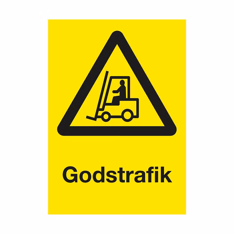 Varningsskylt Godstrafik plast