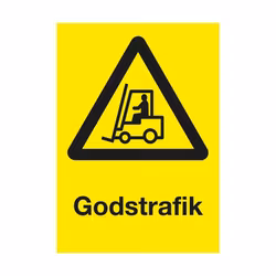Varningsskylt Godstrafik plast