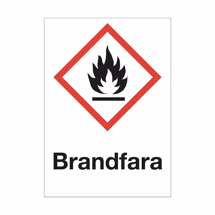 Varningsskylt Brandfara plast