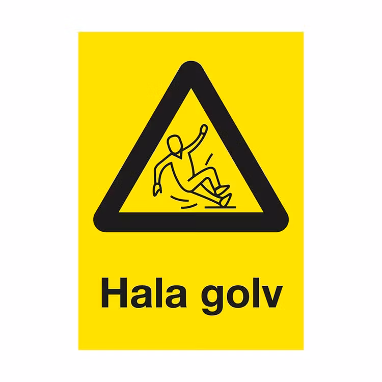Varningsskylt Hala golv plast