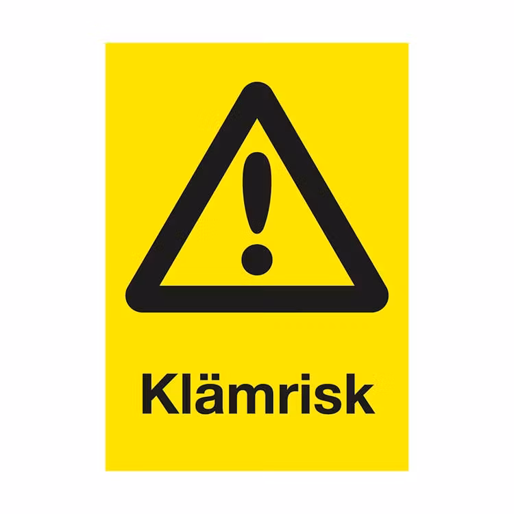 Varningsskylt Klämrisk plast