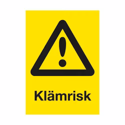 Varningsskylt Klämrisk plast