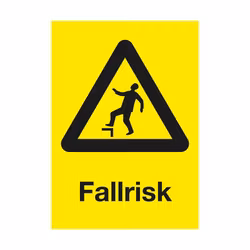 Varningsskylt Fallrisk plast
