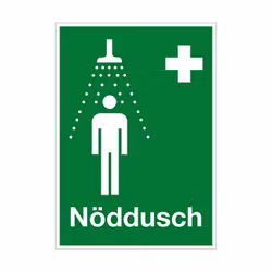 Nödskylt Nöddusch plast