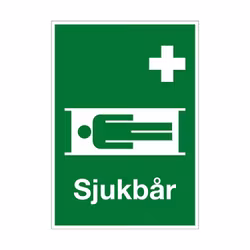 Nödskylt Sjukbår plast