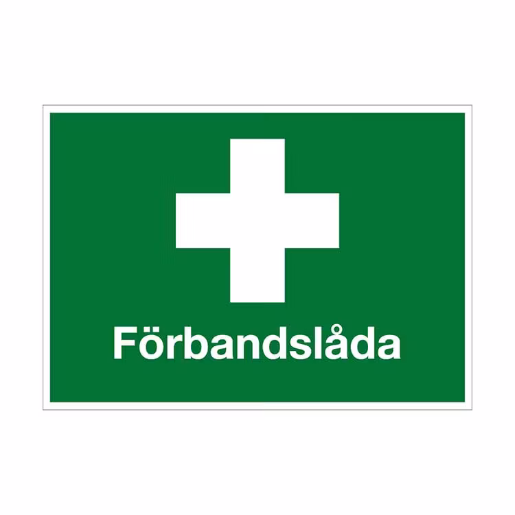 Nödskylt Förbandslåda plast