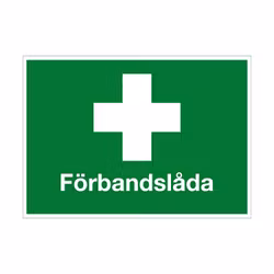 Nödskylt Förbandslåda plast