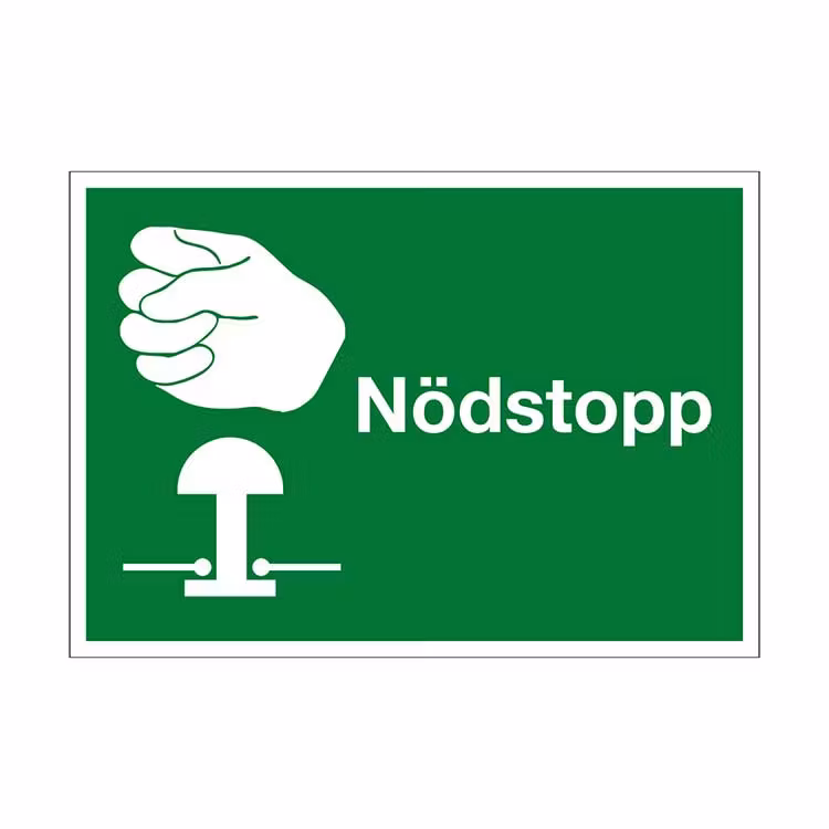 Nödskylt Nödstopp plast