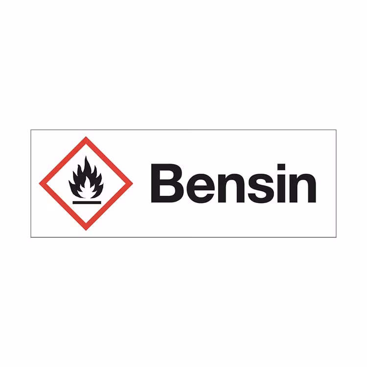 Varningsskylt Bensin plast
