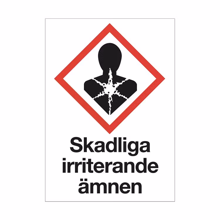 Varningsskylt Skadliga ämnen plast