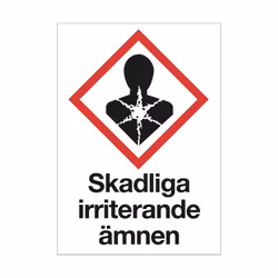 Varningsskylt Skadliga ämnen plast