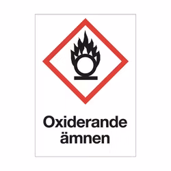 Varningsskylt Oxiderande ämnen plast