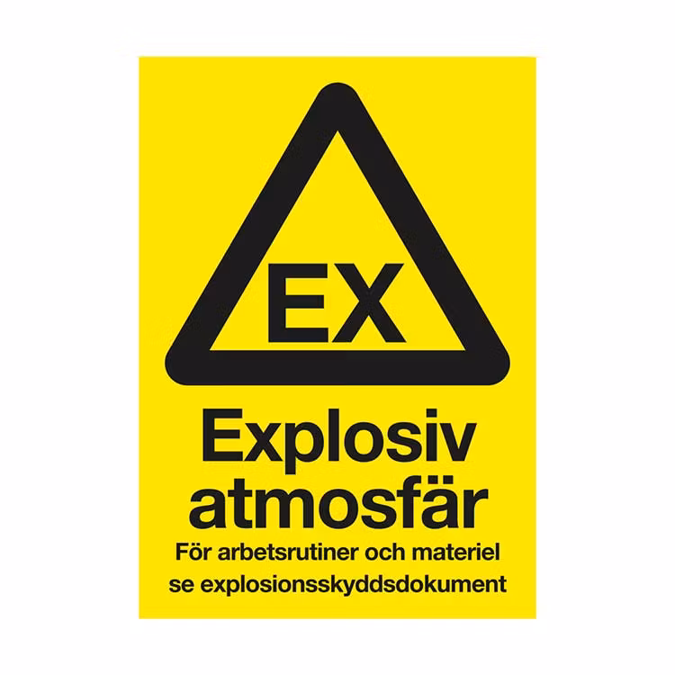 Varningsskylt Explosiv atmosfär plast