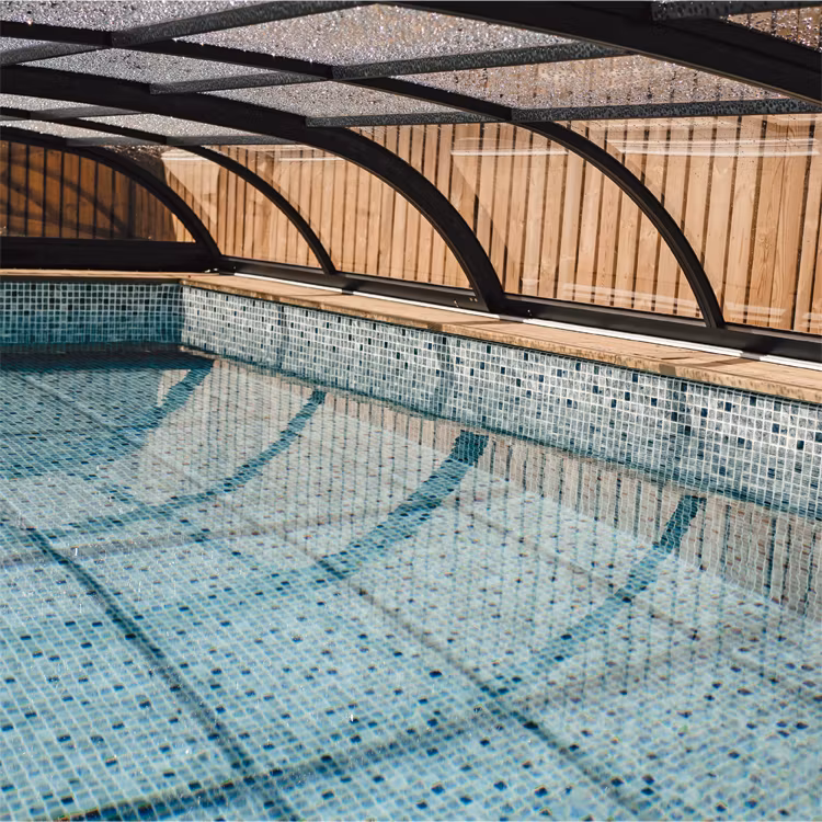 Pooltak Nova Comfort Boxtak 3x6 med panel i klarplast