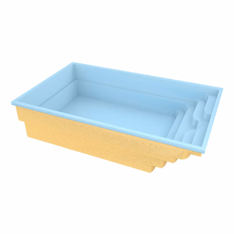 Glasfiberpool Tropea 620 med gaveltrappa