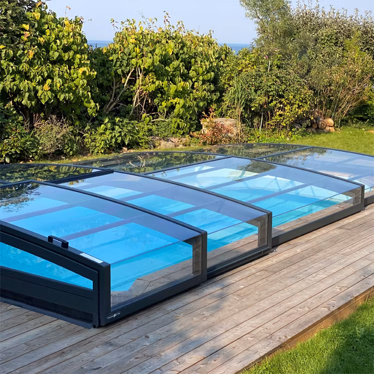 Pooltak Leia Boxtak 3x6 med antracitgrå profiler