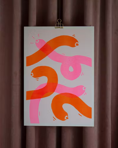 Dancing Tits, A3 Riso print