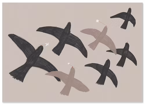 Passing birds 70x50
