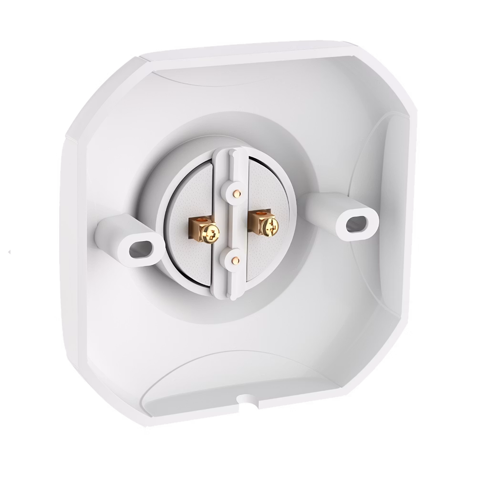 Lamp socket, E27, white, square