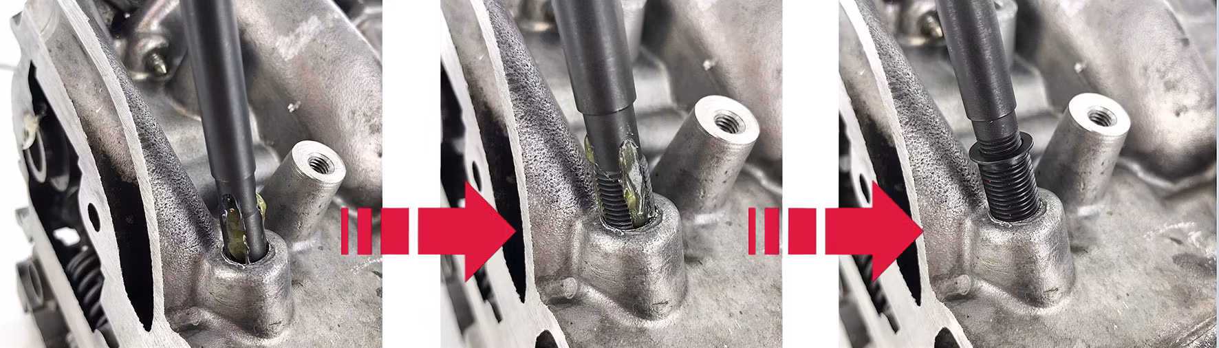 Glow plug thread repair kit, 10-piece