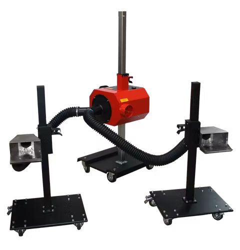 Exhaust extraction unit for duplex exhaust systems