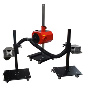 Exhaust extraction unit for duplex exhaust systems