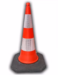 Traffic cone Bigfoot 75  RA1 in 100% recycled thermoplastic at the bottom