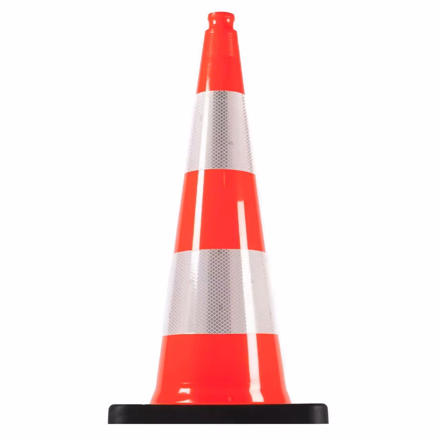 Traffic cone 75 cm orange with 2 reflective tapes RA2