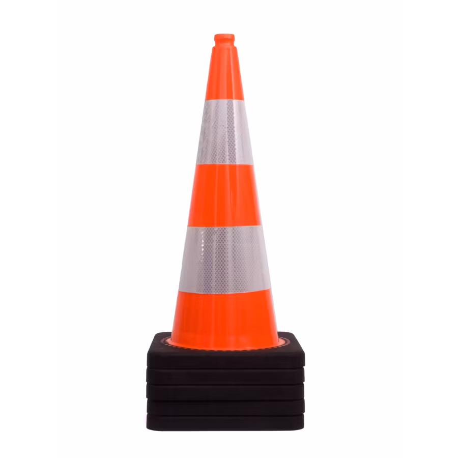 Traffic cone 75 cm orange with 2 reflective tapes RA2