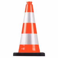 Traffic cone 50 cm orange with 2 reflective tapes RA2