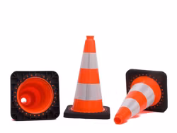 Traffic cone 50 cm orange with 2 reflective tapes RA2