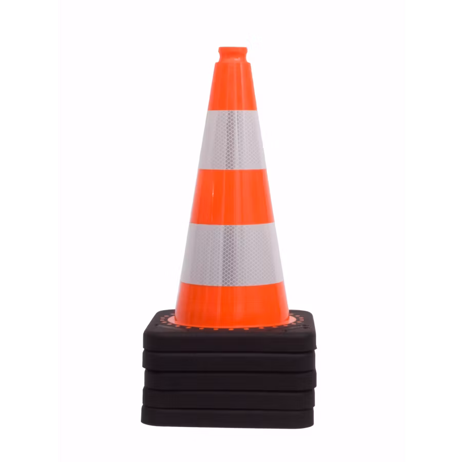 Traffic cone 50 cm orange with 2 reflective tapes RA2