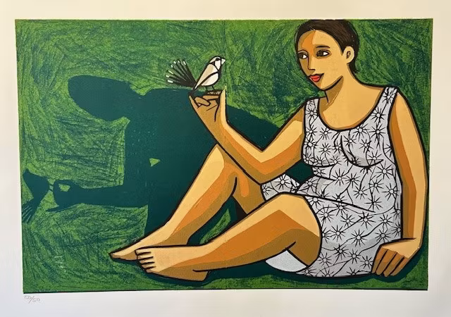 With a Bird in her hand