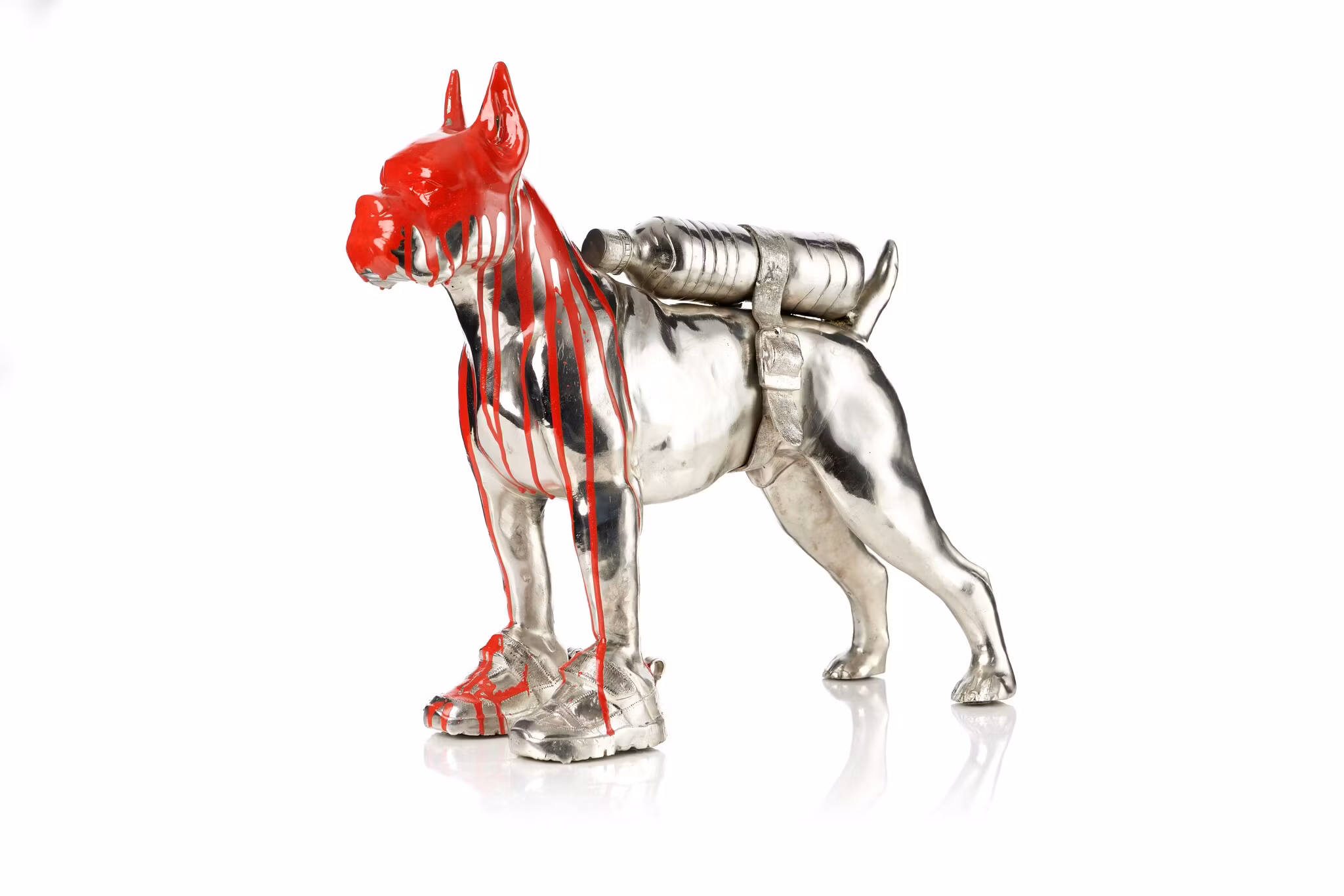 Cloned Bulldog with pet bottle ( red )