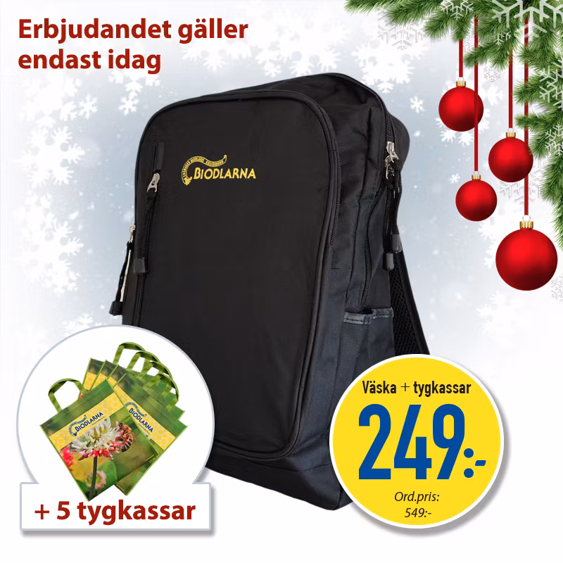 Adventserbjudande - Ryggsäck och tygkassar