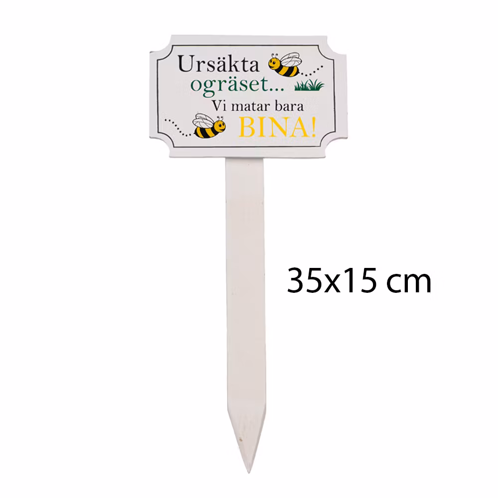 Trädgårdsskylt Mini - Ursäkta ogräset 35x15 cm