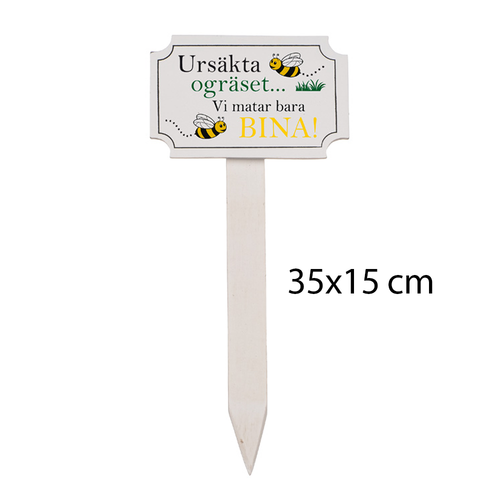 Trädgårdsskylt Mini - Ursäkta ogräset 35x15 cm