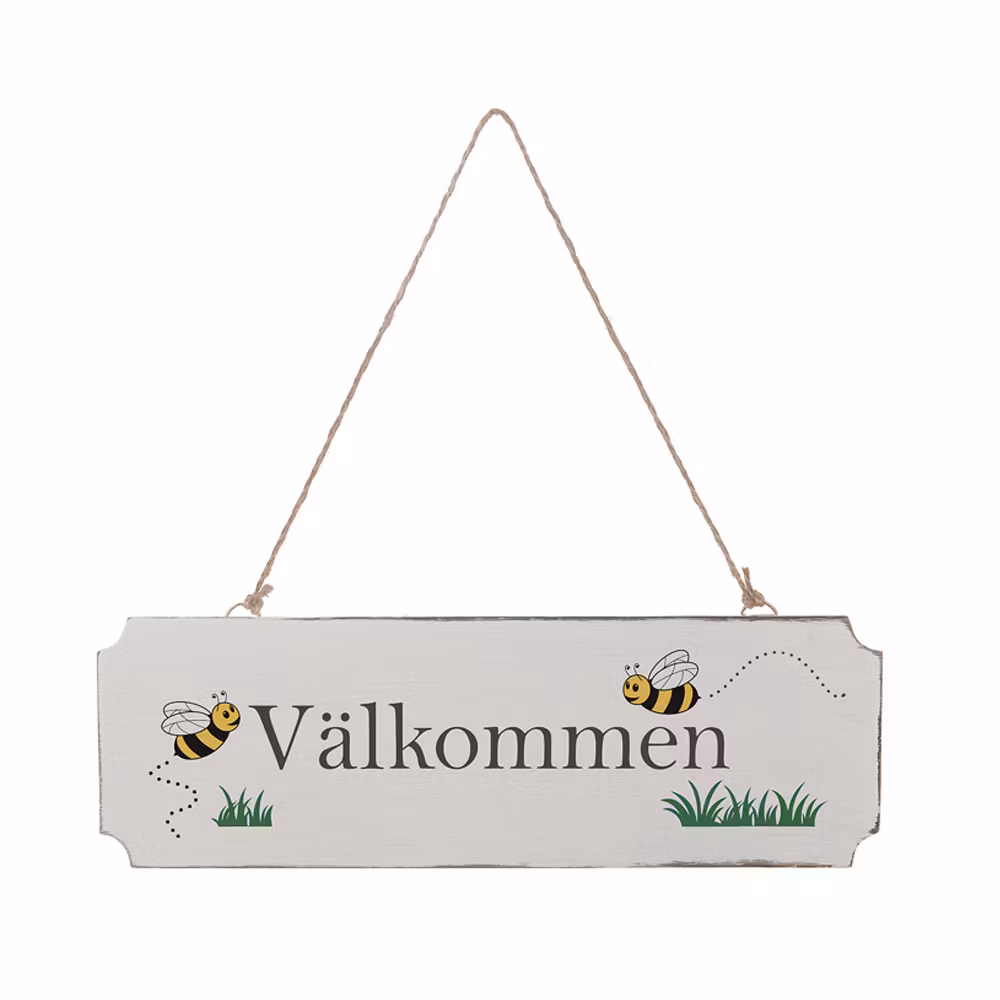 Hängande skylt - Välkommen 10x30 cm