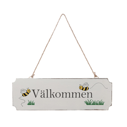 Hängande skylt - Välkommen 10x30 cm