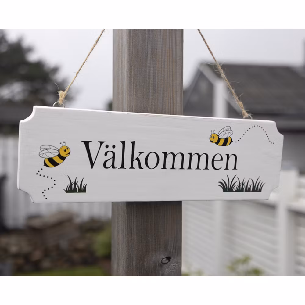 Hängande skylt - Välkommen 10x30 cm