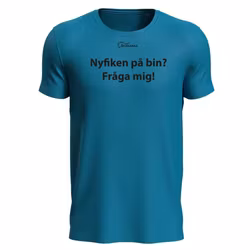 Blå T-shirt - Nyfiken på bin? - Funktionsmaterial