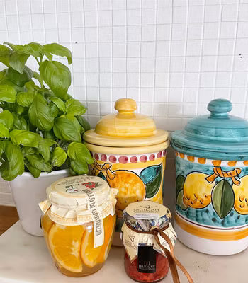 Sorrento Limone burk med lock, gul