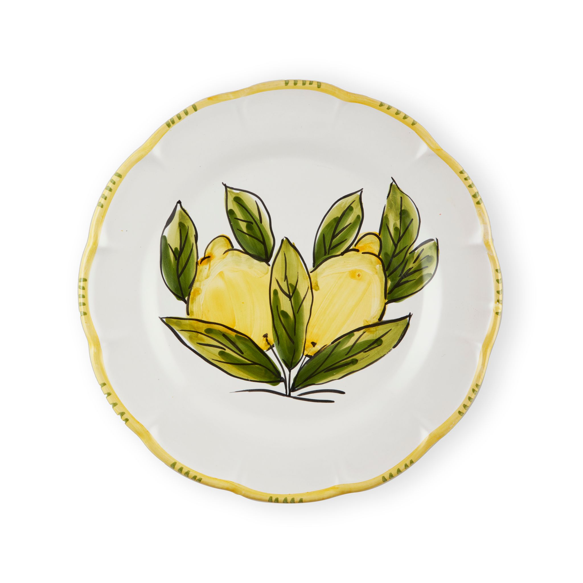 Limone Bianco djup tallrik med citronmönster, 23 cm