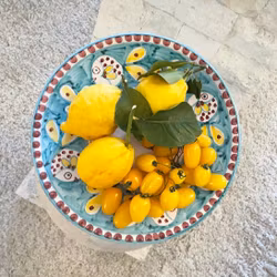 Amalfi stor pizzatallrik/uppläggningsfat, ljusgrön med bläckfiskmönster, 30 cm